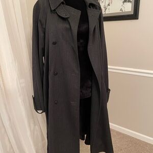 Vintage Wool Charcoal Trench Coat for Women